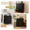 Black PU Leather Fabric Dresser with 8 Drawers and Metal Frame Storage Chest